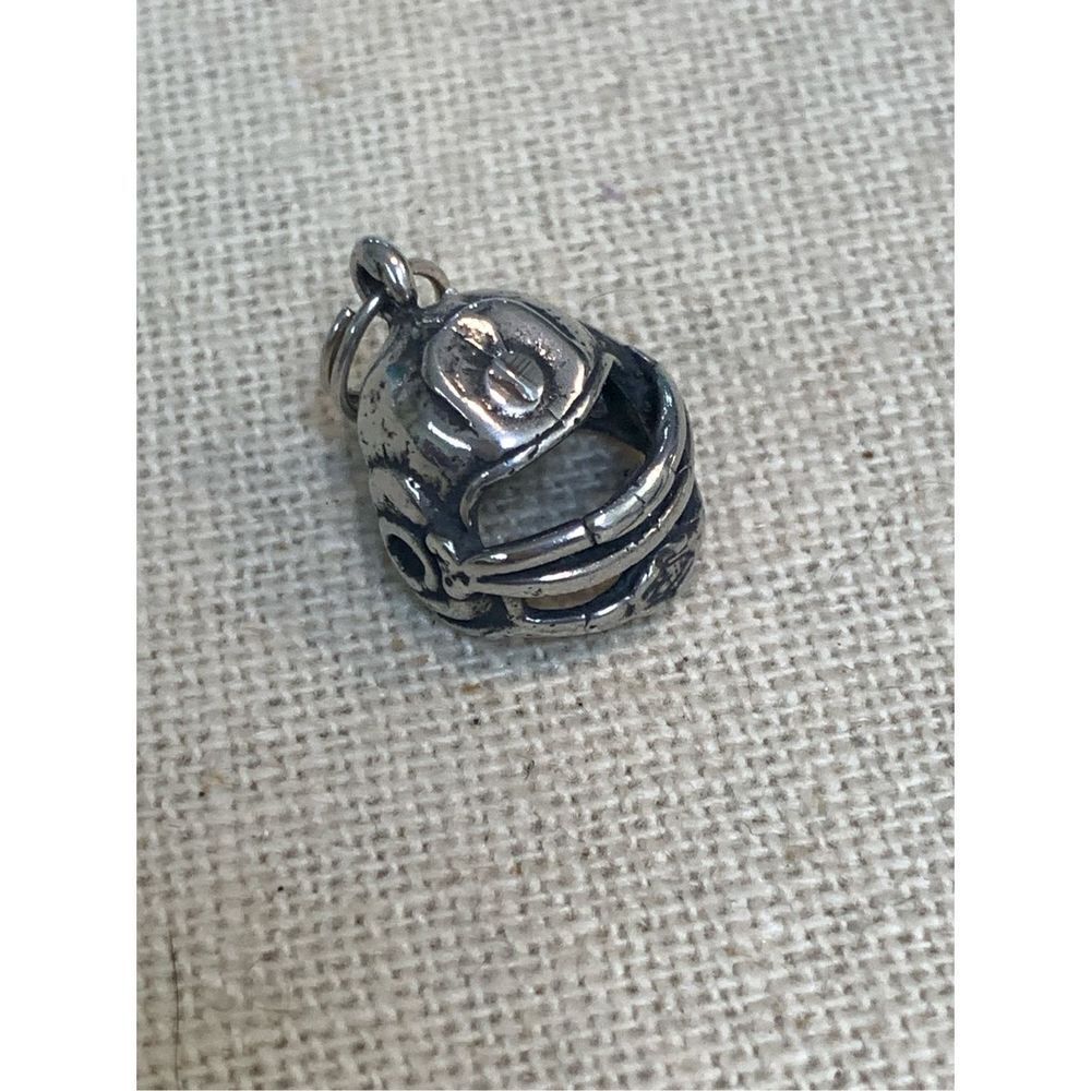 .925 Football Helmet Sterling Silver Jewelry Charm #games